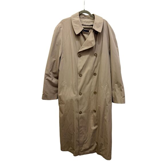 London Fog Tan Long Trench Coat - Picture 9 of 12